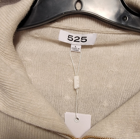 Women's 525 America Cashmere Quarter Zip Sweater size LARGE NWT - Picture 4 of 4